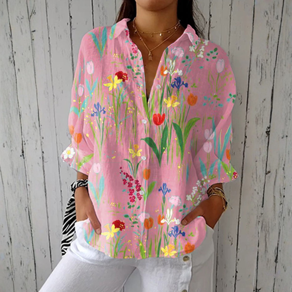 Sofia — Tulip Garden Floral Blouse