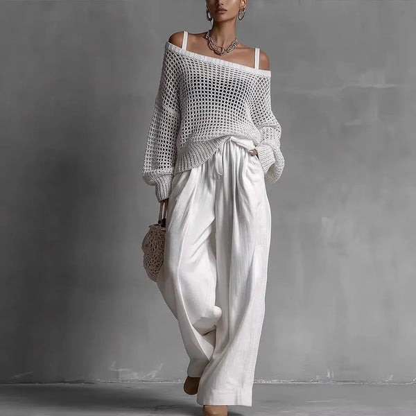 Claribel Off-Shoulder Wide-Leg Set