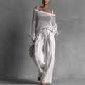 Claribel Off-Shoulder Wide-Leg Set