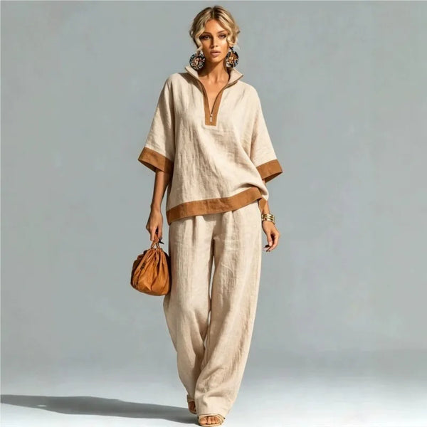 Vintage Linen-Look Co-ord Set