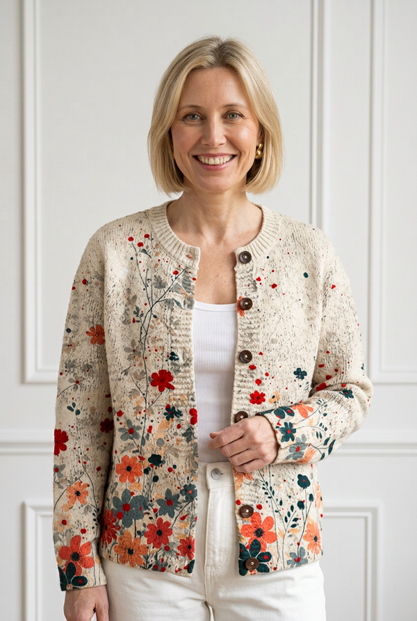 Sabrina Vintage Floral Knit Cardigan