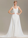 Sweetheart Neck Fishtail Lace Backless Wedding Dresses