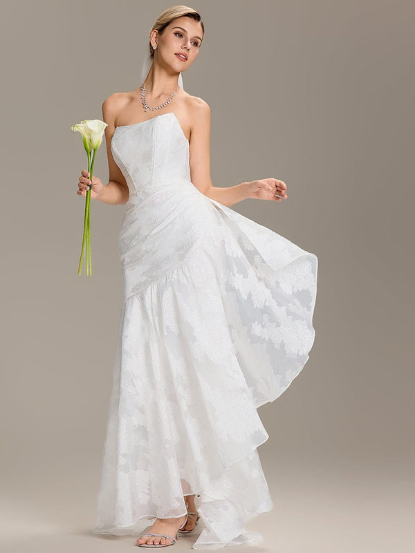 Strapless Fishtail Jacquard Wedding Dress