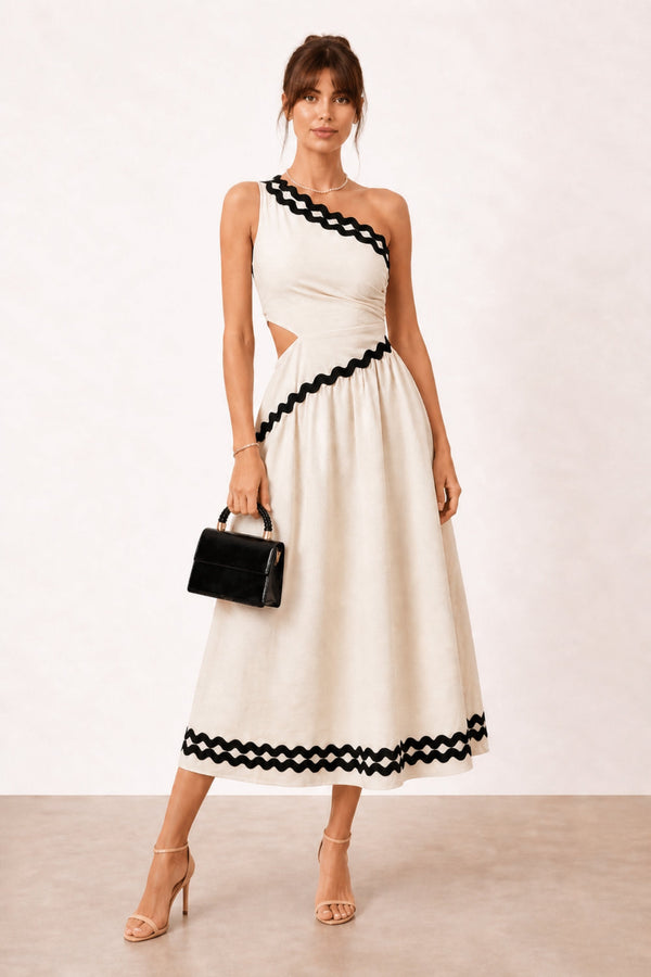 Jasmine Scallop Trim Dress