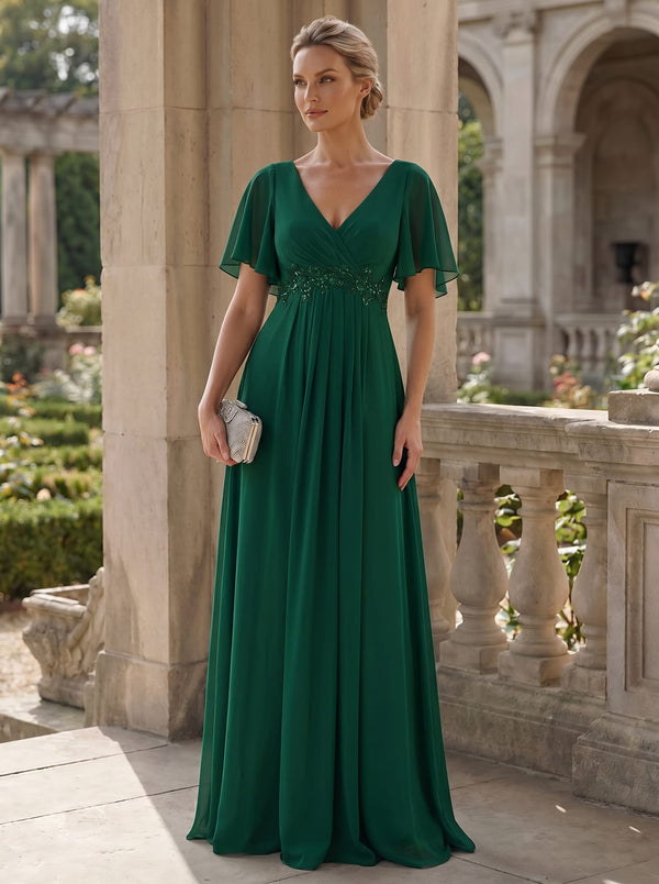 Chiffon Applique Evening Dress