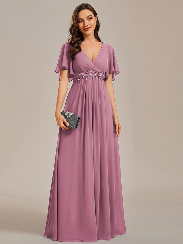 Chiffon Applique Evening Dress