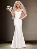 Simple Strapless Sweetheart Mermaid Wedding Dress
