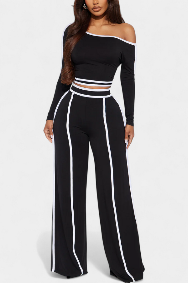 Krystelle Off-Shoulder Top and Straight-Leg Trouser Set