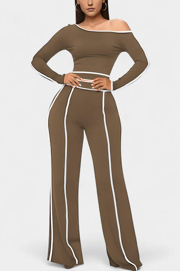 Krystelle Off-Shoulder Top and Straight-Leg Trouser Set