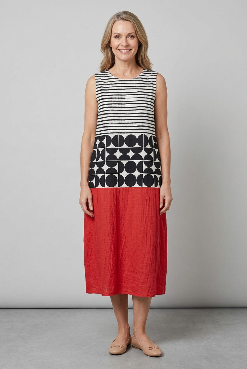 Jane Colorblock Midi Dress